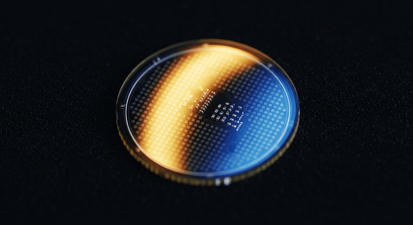 Capteur CMOS 1 pouce du DJI Osmo Pocket 3, comparé à une pièce de monnaie pour l'échelle