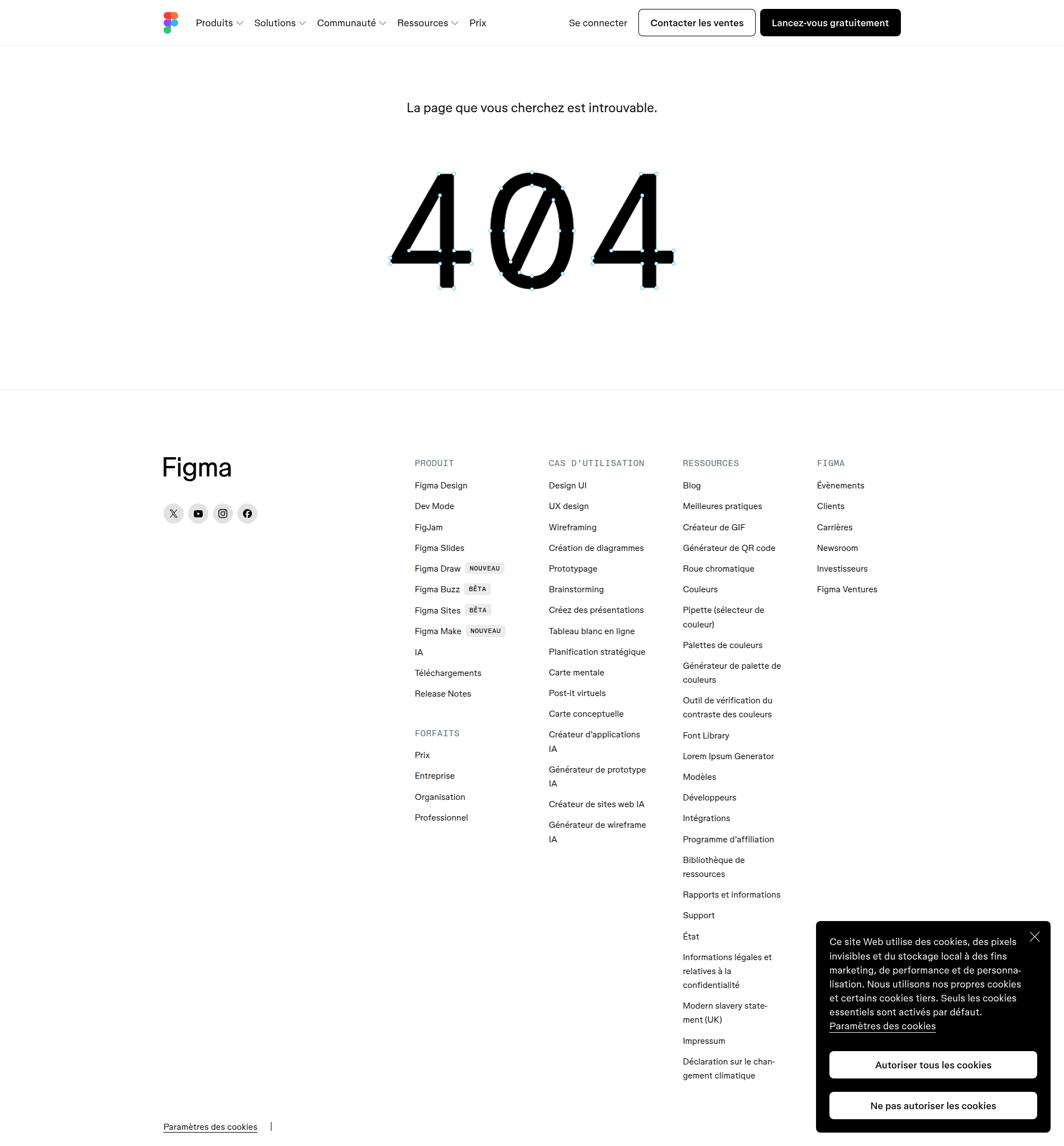 Page Figma dédiée au wireframing avec templates et exemples d'interfaces